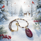 Enchanting Dark Burgundy, Fossil, Crystal, Chain, and Bead, One-of-a-Kind Necklace - handcrafted by Artistry Jewelry