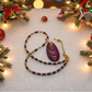 Enchanting Dark Burgundy, Fossil, Crystal, Chain, and Bead, One-of-a-Kind Necklace - handcrafted by Artistry Jewelry