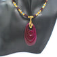 Enchanting Dark Burgundy, Fossil, Crystal, Chain, and Bead, One-of-a-Kind Necklace - handcrafted by Artistry Jewelry