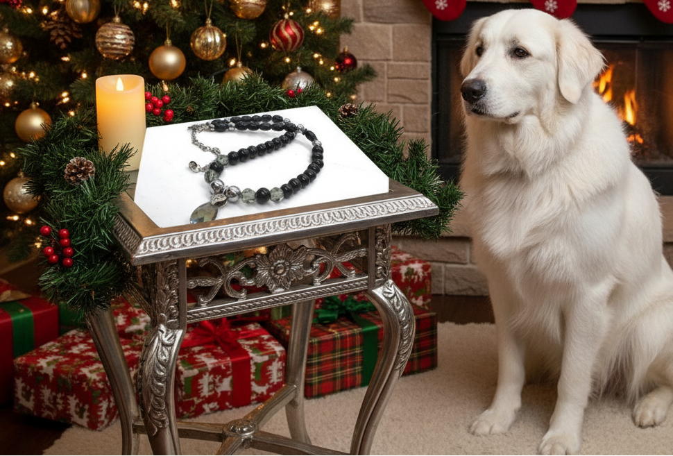 Gorgeous Black Diamond Crystals, Cubic Zirconia, and Black Pearl Beads, One-of-a-Kind Beaded Necklace - handcrafted by Artistry Jewelry