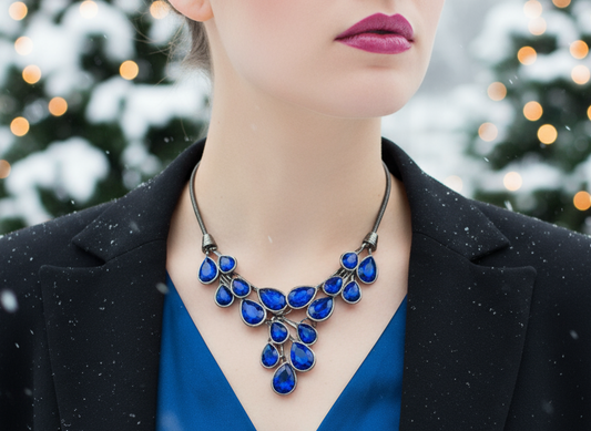 Ravishing Colbalt Blue Teardrop Necklace
