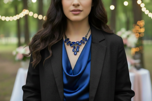 Ravishing Colbalt Blue Teardrop Necklace