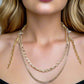 Beautiful Multi Silver and Gold Chain Necklace