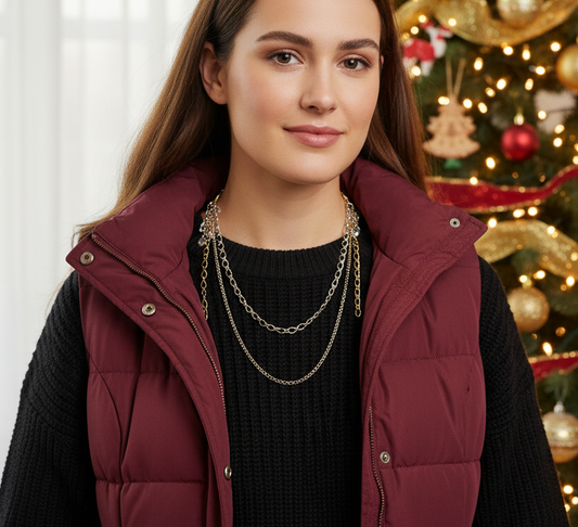 Beautiful Multi Silver and Gold Chain Necklace