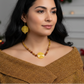 Dazzling Oranges, Tans, and Yellow Mixed Pattered Wood Beads in This Tropical Show Necklace, One-of-a-Kind-handcrafted by Artistry Jewelry