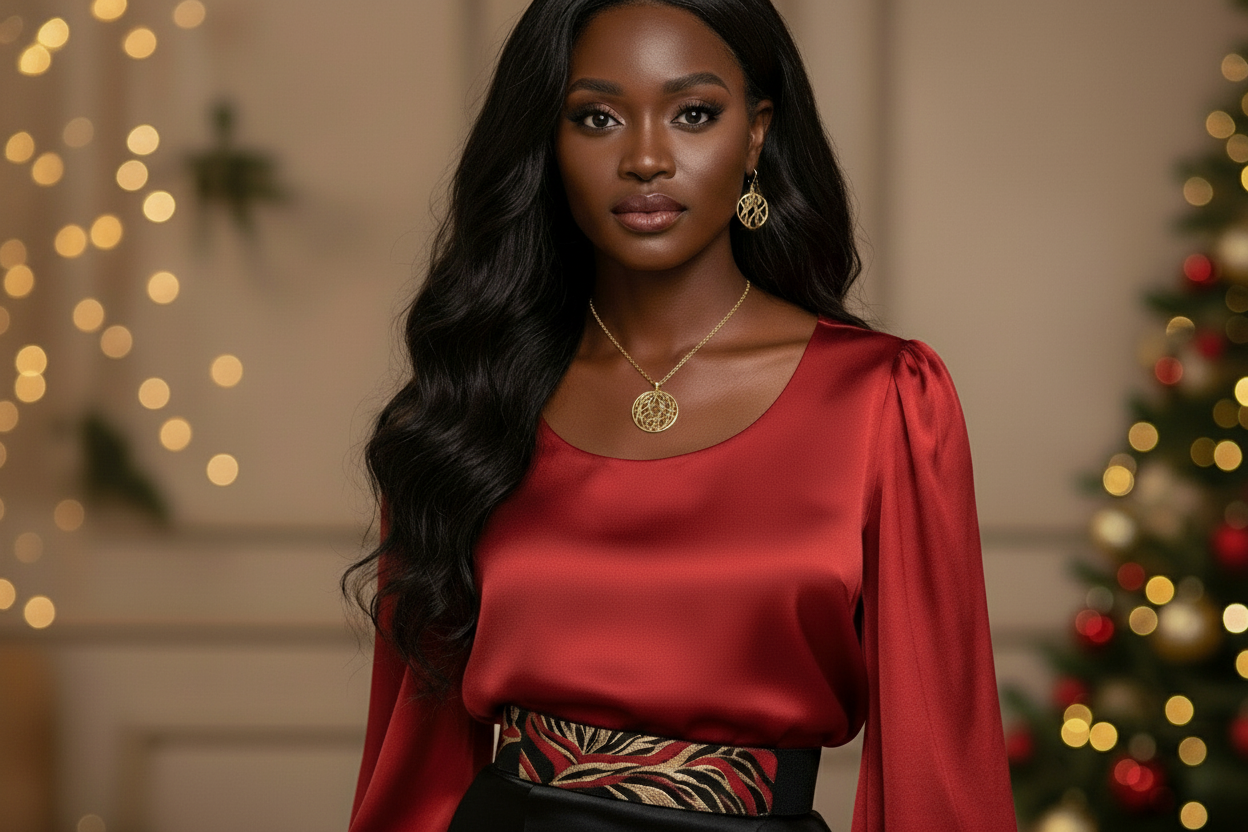 Beautiful Siam Crystal with an Elegant Gold Filigree Pendant, One-of-a-Kind Necklace Set- handcrafted by Artistry Jewelry