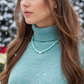 Beautiful Aqua, Semi-precious Necklace with a Cosmic Crystal, and Hematite-B-handcrafted by Artistry Jewelry