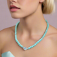 Beautiful Aqua, Semi-precious Necklace with a Cosmic Crystal, and Hematite-B-handcrafted by Artistry Jewelry