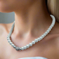 Gorgeous Crystal Czech Ball and Gray & Silver Druk beads, One-of-a-Kind, Beaded Necklace-crafted by Artistry Jewelry