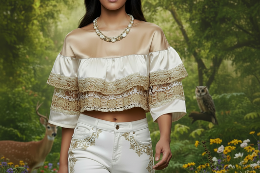 Tantalizing Opal Crystals, Natural Magnesite and Italian Onyx, Two-Strands, Beaded Necklace - crafted by Artistry Jewelry