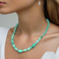Beautiful Aqua, Semi-precious Necklace with Magnesite, and Hematite-A-handcrafted by Artistry Jewelry