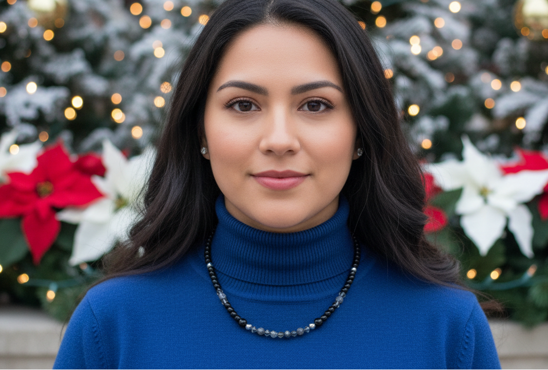Fabulous Black & Gray Labrador, Black  Onyx and Black Diamond Crystals,_A Beaded Necklace