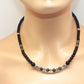 Fabulous Black & Gray Labrador, Black  Onyx and Black Diamond Crystals,_A Beaded Necklace