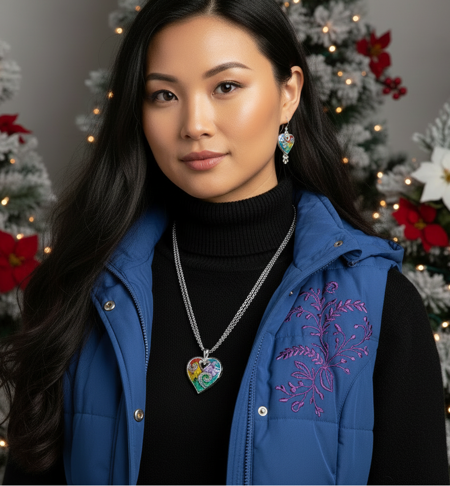 Fabulous Purple, Yellow, Red, Blue, Silver Colors and Fragile Rhinestones Chain Necklace Set A-by Artistry Jewelry