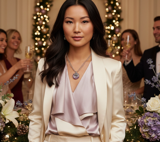 Fabulous Amethyst Stone and Sterling Silver bail, Figaro Chain Necklace