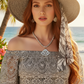 Beautiful Air Blue Opal Crystals, Silver Pendant, and Rhinestones, One-of-a-Kind, Beaded Necklace Set-crafted by Artistry Jewelry