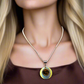 Smokey Topaz Rivoli Pendant, and Silver Snake Chain Necklace- by Artistry Jewelry