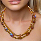 Lovely Browns, Blues, Oranges, and Gold Colors, Two-Strands, Beaded Necklaces, One-of-a-Kind - crafted by Artistry Jewelry