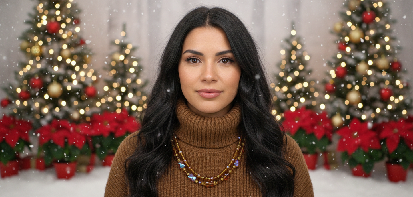 Lovely Browns, Blues, Oranges, and Gold Colors, Two-Strands, Beaded Necklaces, One-of-a-Kind - crafted by Artistry Jewelry