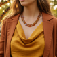 Lovely Browns, Blues, Oranges, and Gold Colors, Two-Strands, Beaded Necklaces, One-of-a-Kind - crafted by Artistry Jewelry