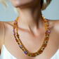 Lovely Browns, Blues, Oranges, and Gold Colors, Two-Strands, Beaded Necklaces, One-of-a-Kind - crafted by Artistry Jewelry