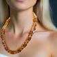 Lovely Browns, Blues, Oranges, and Gold Colors, Two-Strands, Beaded Necklaces, One-of-a-Kind - crafted by Artistry Jewelry