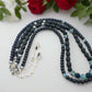 Stunning Sapphire Crystals, Black & Gray Pearl Beads, Dark BlueCzech PAVE Balls, Beaded Necklace - handcrafted by Artistry Jewelry