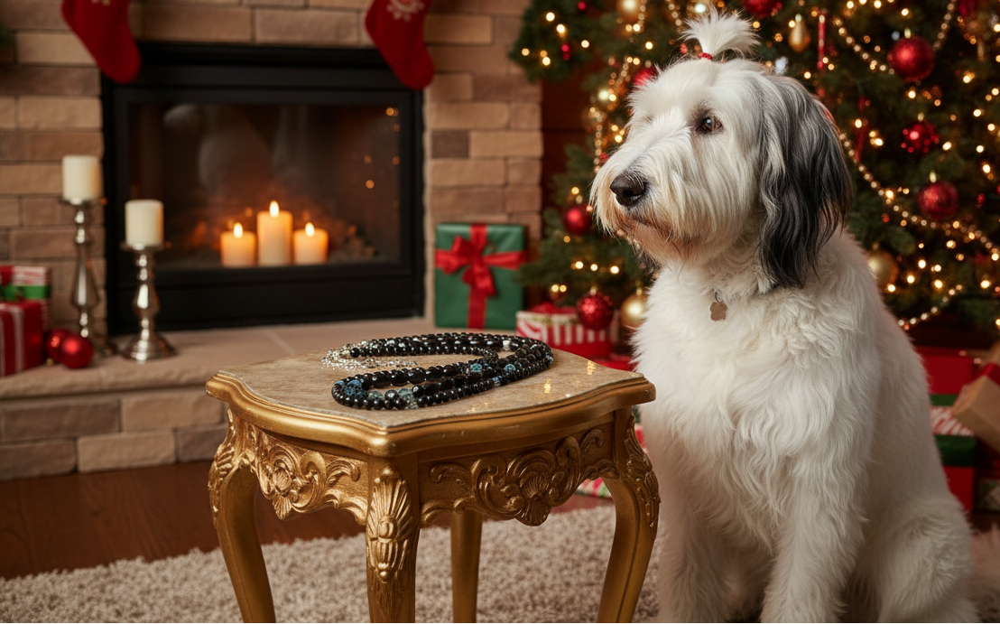Stunning Sapphire Crystals, Black & Gray Pearl Beads, Dark BlueCzech PAVE Balls, Beaded Necklace - handcrafted by Artistry Jewelry