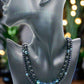 Stunning Sapphire Crystals, Black & Gray Pearl Beads, Dark BlueCzech PAVE Balls, Beaded Necklace - handcrafted by Artistry Jewelry