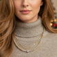 Gorgeous Handcrafted Two-Strand Silver and Gold Hematite and Chain Necklace with Cubic Zirconia Focal, Silver and Gold Tones- handcrafted by Artistry Jewelry