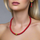 Beautiful Natural Red and Black Vein Turquoise, One-of-a-Kind, Semi-precious,  Necklace Set- handcrafted by Artistry Jewelry