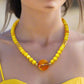 Exciting Yellow Fire Dragon Agates and Copper Crystal Twist, Semi-precious, One-of-a-Kind, Necklace - handcrafted by Artistry Jewelry