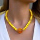 Exciting Yellow Fire Dragon Agates and Copper Crystal Twist, Semi-precious, One-of-a-Kind, Necklace - handcrafted by Artistry Jewelry