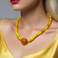 Exciting Yellow Fire Dragon Agates and Copper Crystal Twist, Semi-precious, One-of-a-Kind, Necklace - handcrafted by Artistry Jewelry
