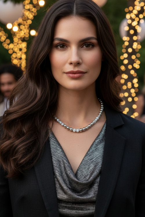 Beautiful Snow Cracked Crystal Beads and SP Hematite, Beaded Necklace Set-crafted by Artistry Jewelry