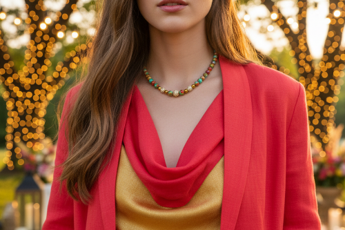 Fabulous Natural Green & Red Imperial Jasper, Gold Hematite, and CZ, Semi-precious, One-of-a-Kind,Beaded Necklace-handcrafted by Artistry Jewelry