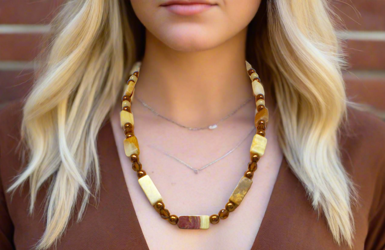 Beautiful Natural Italian Onyx, Quartz, and Crystals, One-of-a-Kind, Semi-precious Necklace-A-handcrafted by Artistry Jewelry