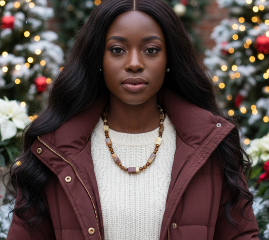 Beautiful Natural Italian Onyx, Quartz, and Crystals, One-of-a-Kind, Semi-precious Necklace-A-handcrafted by Artistry Jewelry