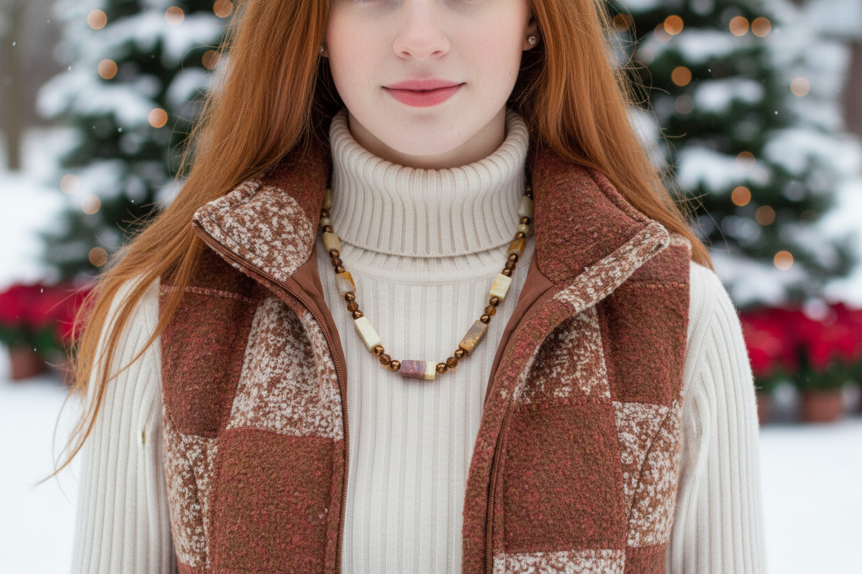 Beautiful Natural Italian Onyx, Quartz, and Crystals, One-of-a-Kind, Semi-precious Necklace-A-handcrafted by Artistry Jewelry