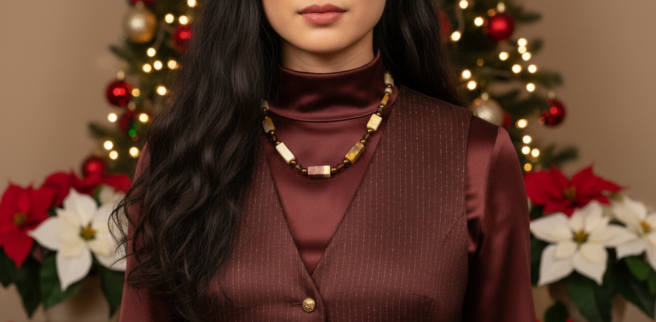 Beautiful Natural Italian Onyx, Quartz, and Crystals, One-of-a-Kind, Semi-precious Necklace-A-handcrafted by Artistry Jewelry