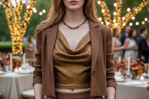 Amazing Crystal and Druk Brown Beaded,  One-of-a-Kind,  Necklace *handcrafted by Artistry Jewelry*