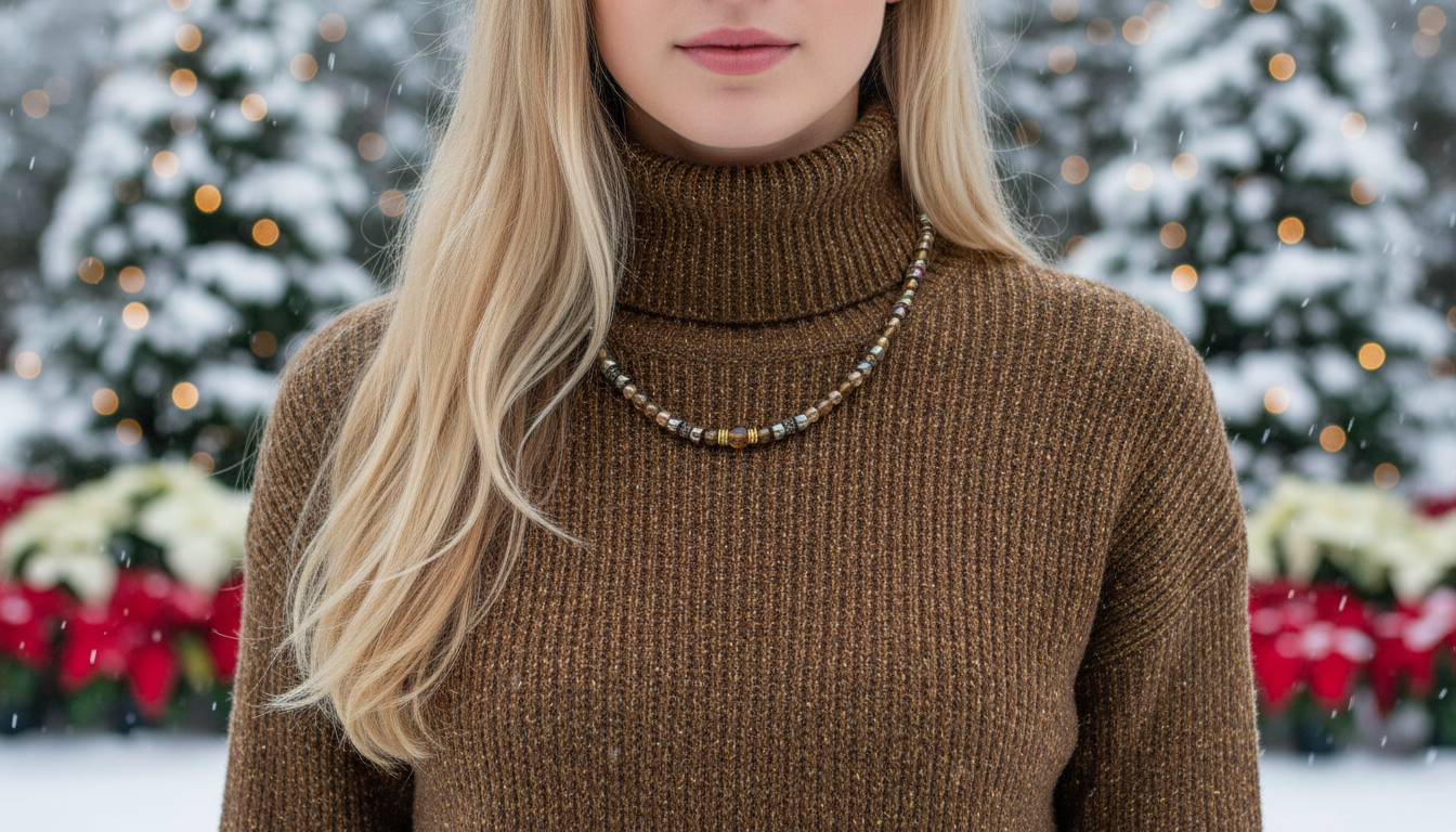 Amazing Crystal and Druk Brown Beaded,  One-of-a-Kind,  Necklace *handcrafted by Artistry Jewelry*