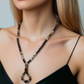Stunning Black Onyx, Black Diamond Crystals, and Black Pearl beads, Beaded Necklace A, One-of-a-Kind, handcrafted by Artistry Jewelry
