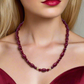 Lovely Natural Mountain Jade(D), Siam Bicones, and Gold Hematite, One-of-a-Kind, Burgundy Beaded Necklace-crafted by Artistry Jewelry