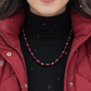 Lovely Natural Mountain Jade(D), Siam Bicones, and Gold Hematite, One-of-a-Kind, Burgundy Beaded Necklace-crafted by Artistry Jewelry