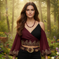 Lovely Natural Mountain Jade(D), Siam Bicones, and Gold Hematite, One-of-a-Kind, Burgundy Beaded Necklace-crafted by Artistry Jewelry