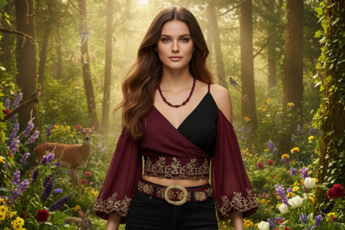 Lovely Natural Mountain Jade(D), Siam Bicones, and Gold Hematite, One-of-a-Kind, Burgundy Beaded Necklace-crafted by Artistry Jewelry