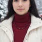 Lovely Natural Mountain Jade(D), Siam Bicones, and Gold Hematite, One-of-a-Kind, Burgundy Beaded Necklace-crafted by Artistry Jewelry