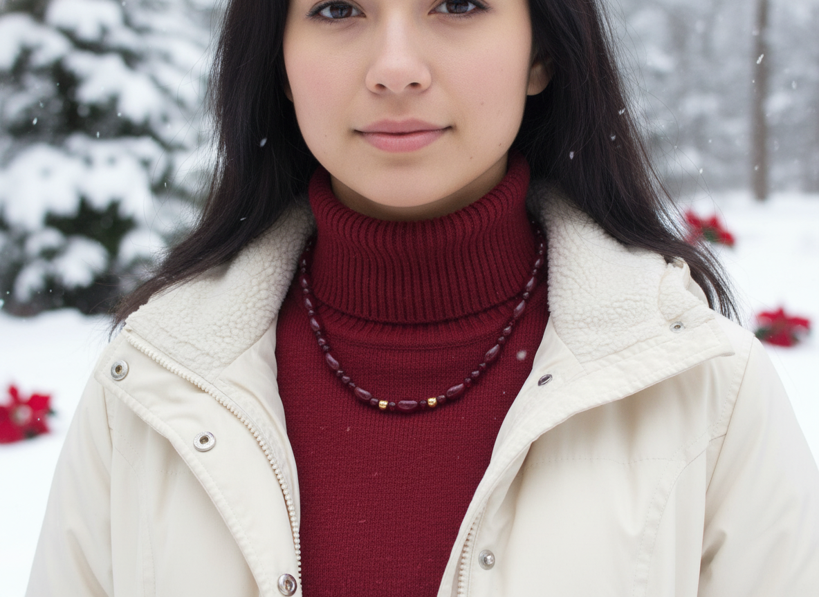 Lovely Natural Mountain Jade(D), Siam Bicones, and Gold Hematite, One-of-a-Kind, Burgundy Beaded Necklace-crafted by Artistry Jewelry