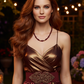 Lovely Natural Mountain Jade(D), Siam Bicones, and Gold Hematite, One-of-a-Kind, Burgundy Beaded Necklace-crafted by Artistry Jewelry